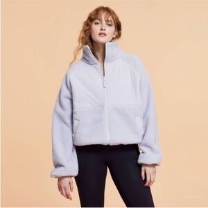 Blogilates Women's Campfire Fleece Full Zip Lavender Jacket Size XL
